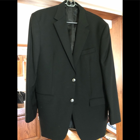 Ralph Lauren Chaps black suit-pleated, cuffed - Picture 1 of 6